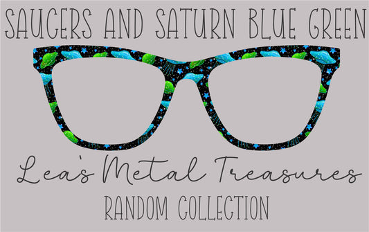 Saucers and Saturn Blue Green Eyewear Frame Toppers COMES WITH MAGNETS