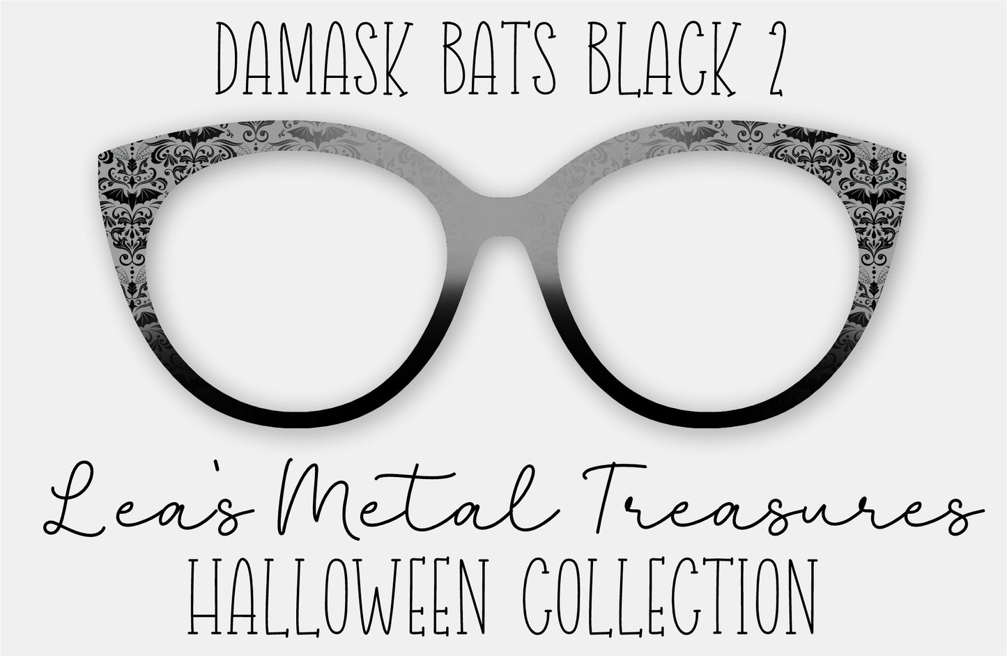 Damask Bats Black 2 Eyewear Frame Toppers
