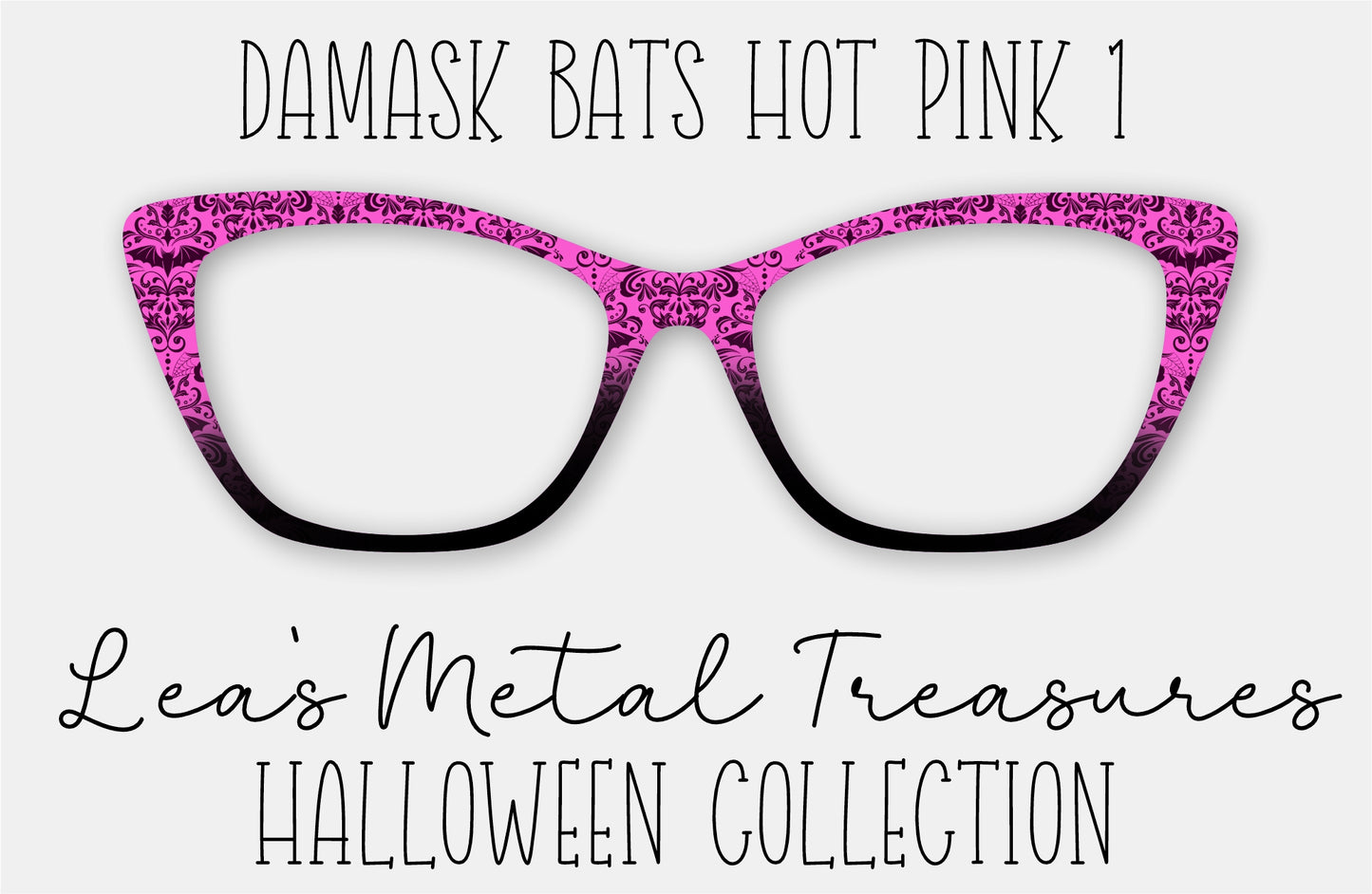 Damask Bats Hot Pink 1 Eyewear Frame Toppers