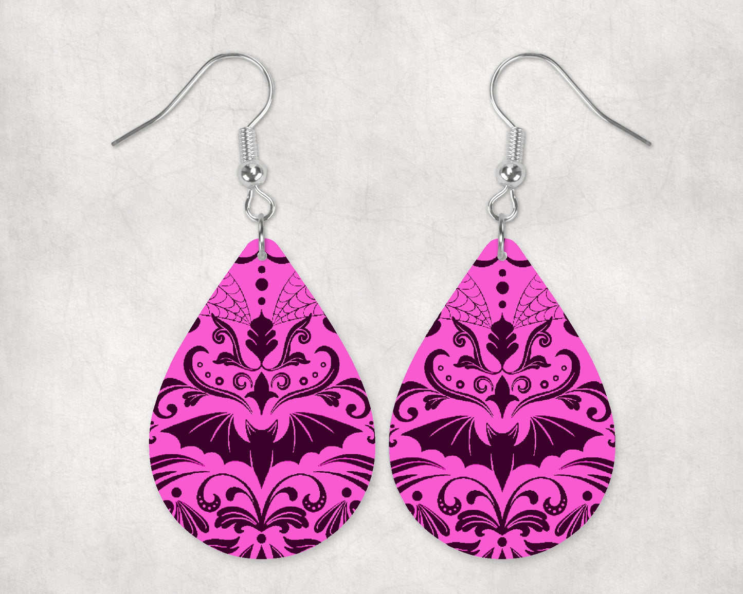 Damask Bats Hot Pink 1 Eyewear Frame Toppers