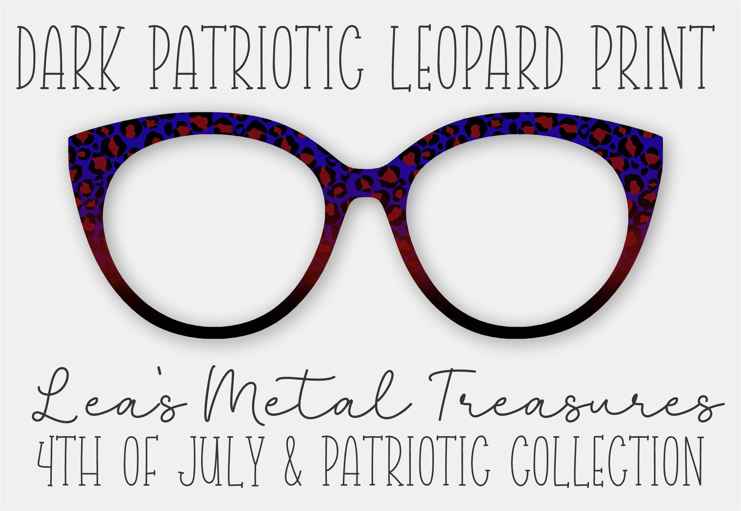 Dark Patriotic Leopard Print Eyewear Frame Toppers