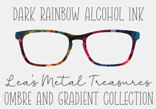 DARK RAINBOW ALCOHOL INK Eyewear Frame Toppers COMES WITH MAGNETS