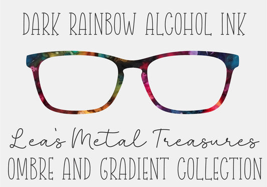 DARK RAINBOW ALCOHOL INK Eyewear Frame Toppers COMES WITH MAGNETS