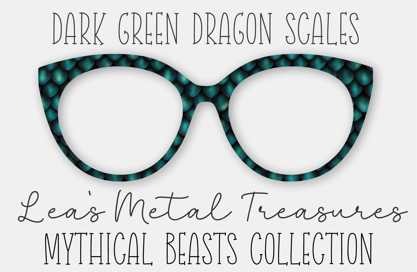 Dark Green Dragon Scales Eyewear Frame Toppers COMES WITH MAGNETS