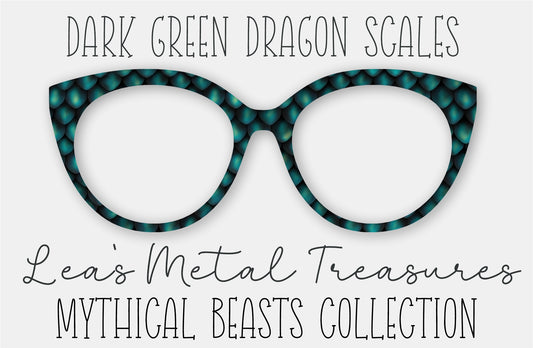 Dark Green Dragon Scales Eyewear Frame Toppers COMES WITH MAGNETS