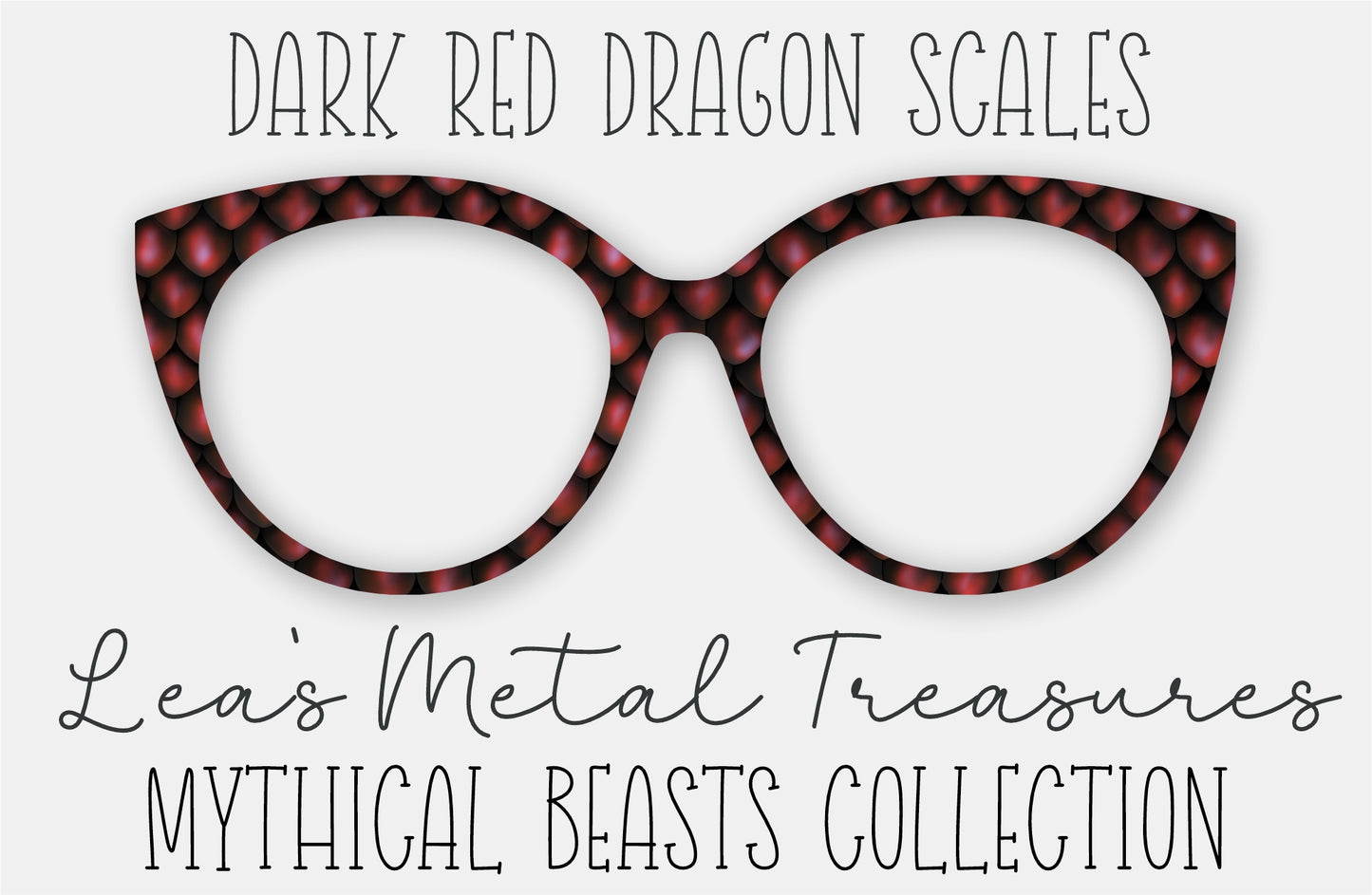 Dark Red Dragon Scales Eyewear Frame Toppers COMES WITH MAGNETS