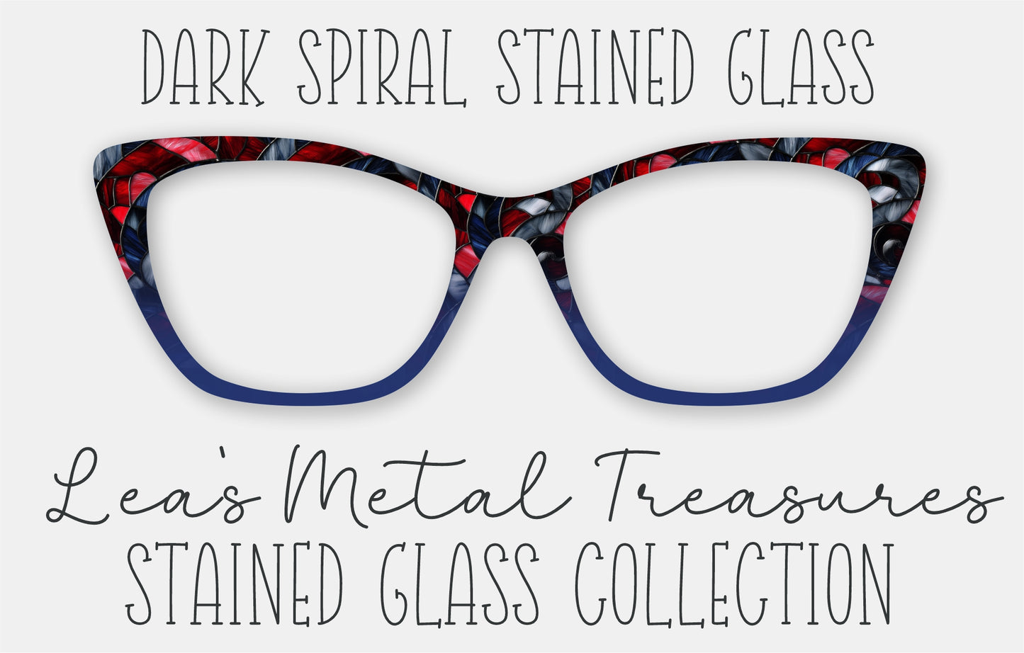 Dark Spiral Stained Glass • Magnetic Eyeglasses Toppers