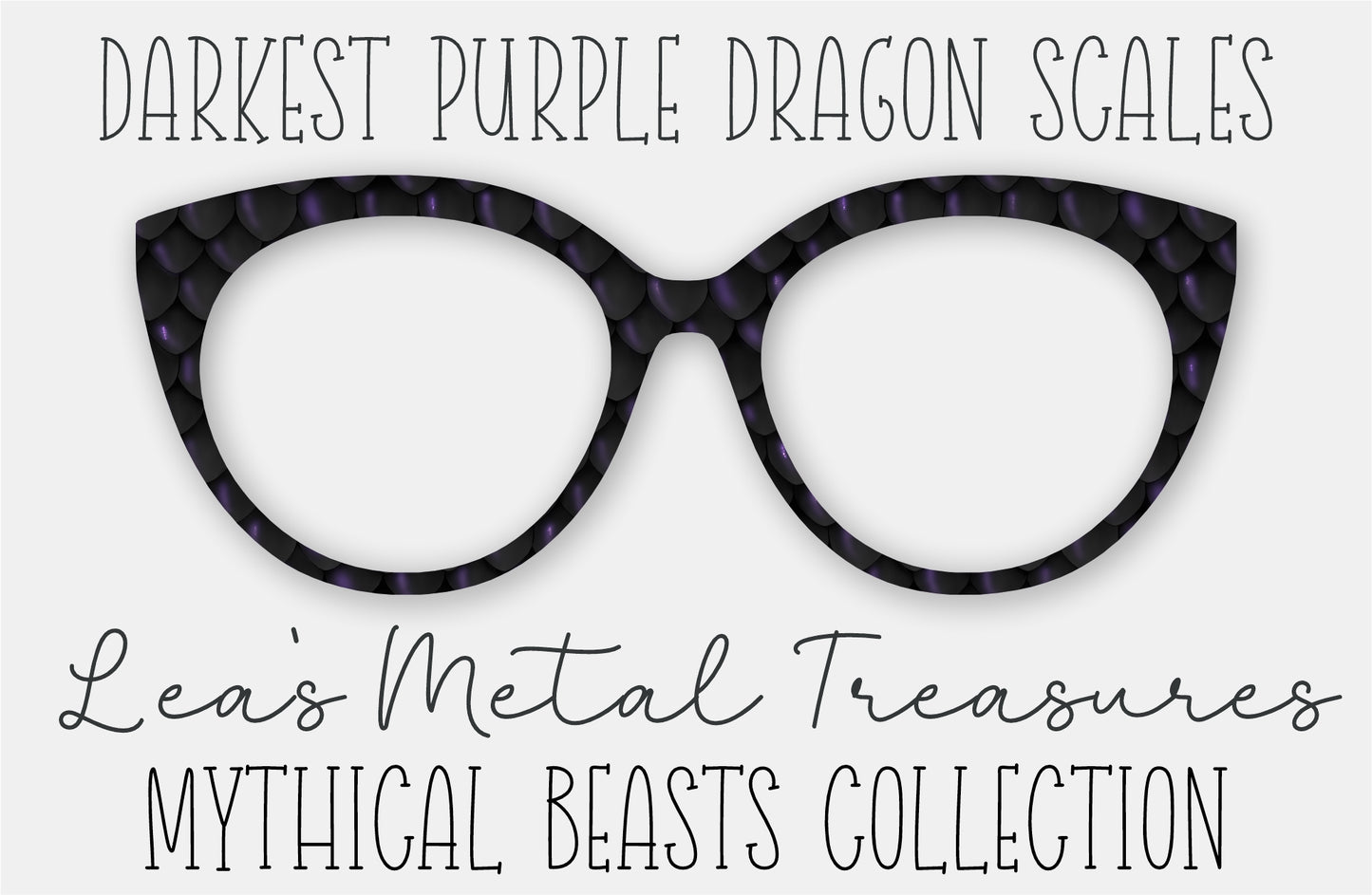 Darkest Purple Dragon Scales Eyewear Frame Toppers COMES WITH MAGNETS