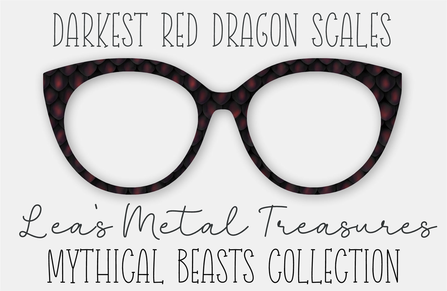 Darkest Red Dragon Scales Eyewear Frame Toppers COMES WITH MAGNETS