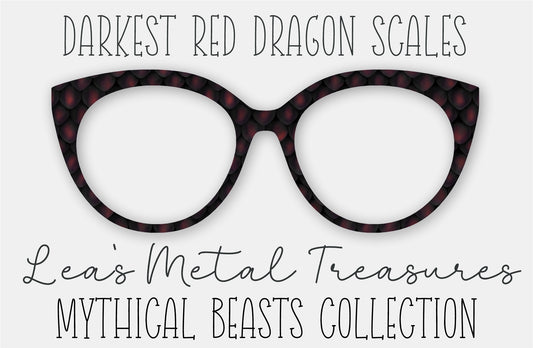 Darkest Red Dragon Scales Eyewear Frame Toppers COMES WITH MAGNETS