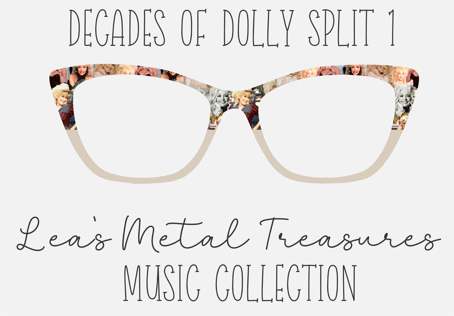 DECADES OF DOLLY SPLIT 1 Eyewear Frame Toppers COMES WITH MAGNETS