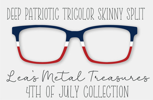 Deep Patriotic Tricolor Skinny Split • Magnetic Eyeglasses Topper