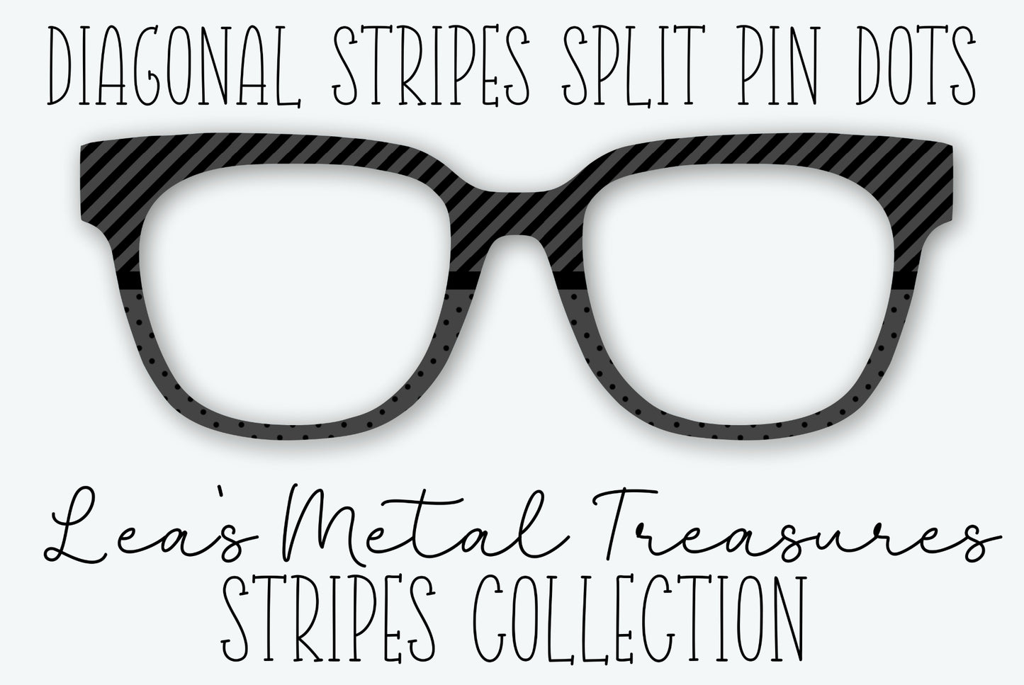 Diagonal Stripes Split Pin Dots Eyewear Frame Toppers