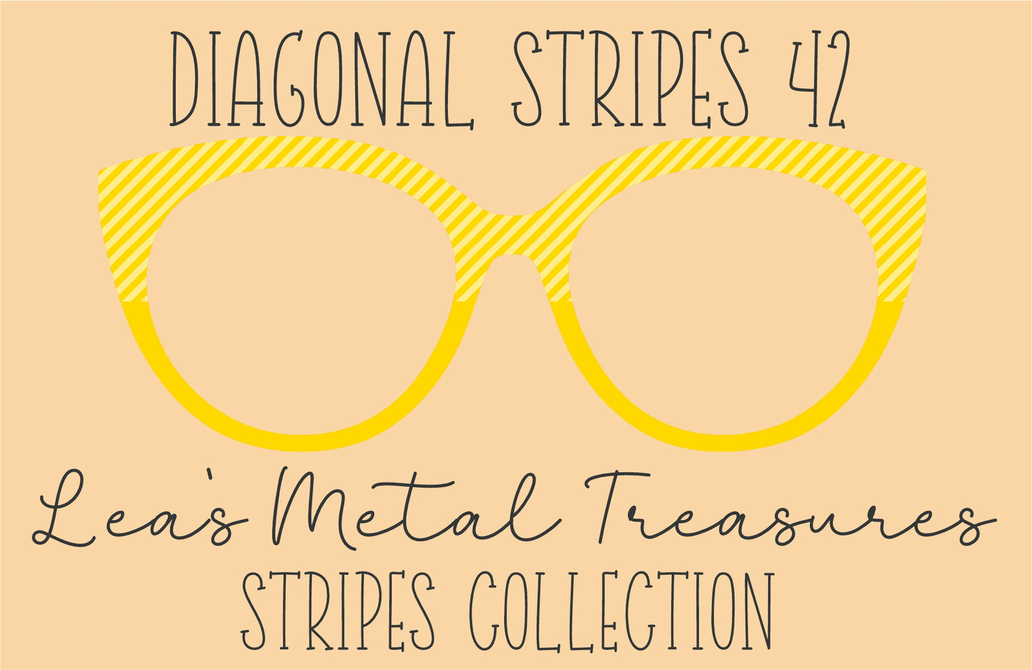 Diagonal Stripes 42 Eyewear Frame Toppers COMES WITH MAGNETS