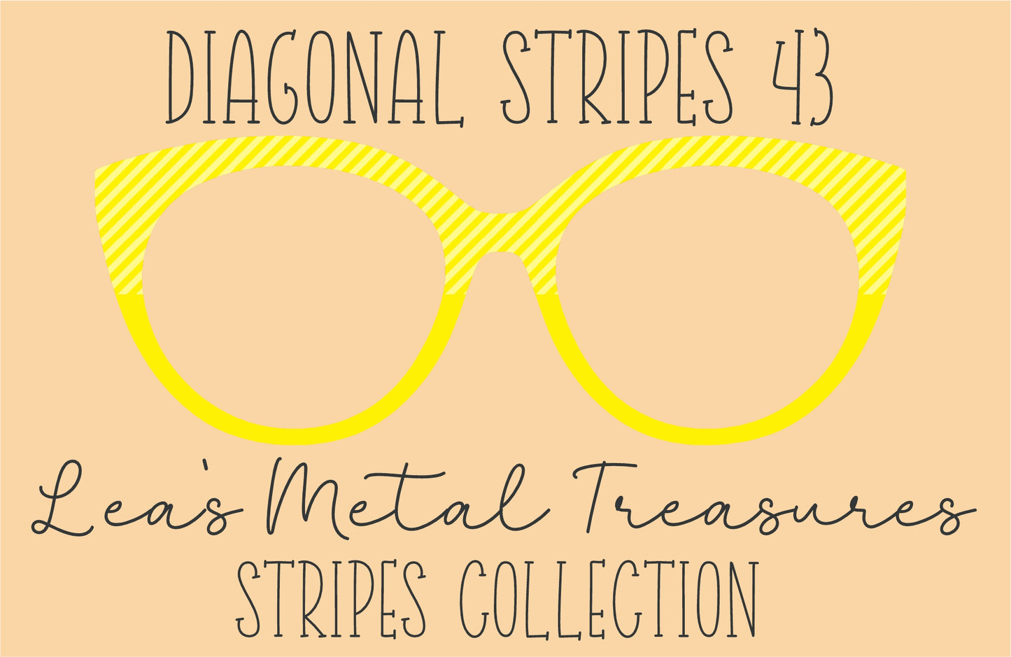 Diagonal Stripes 43 Eyewear Frame Toppers COMES WITH MAGNETS