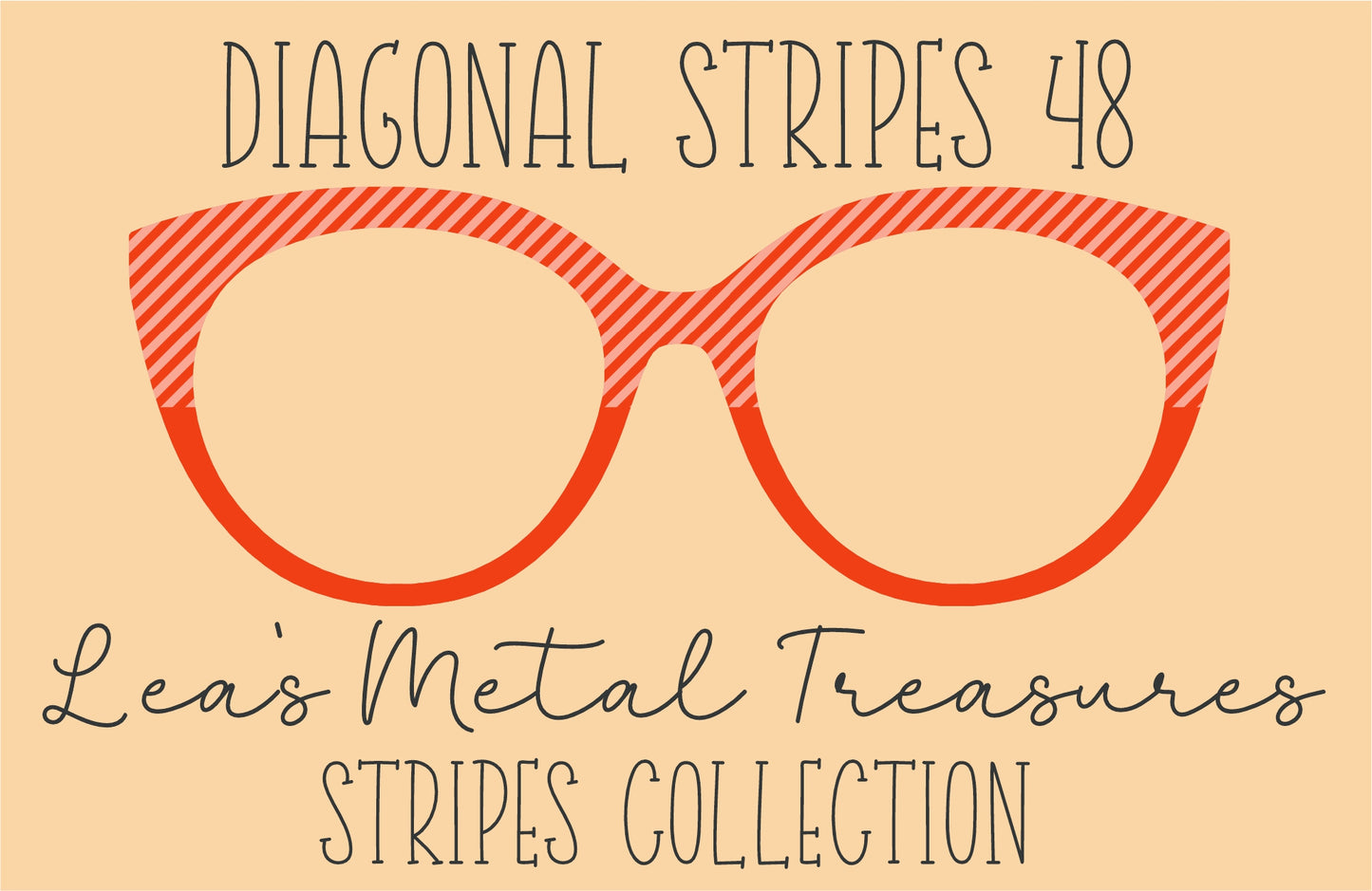 Diagonal Stripes 48 Eyewear Frame Toppers COMES WITH MAGNETS