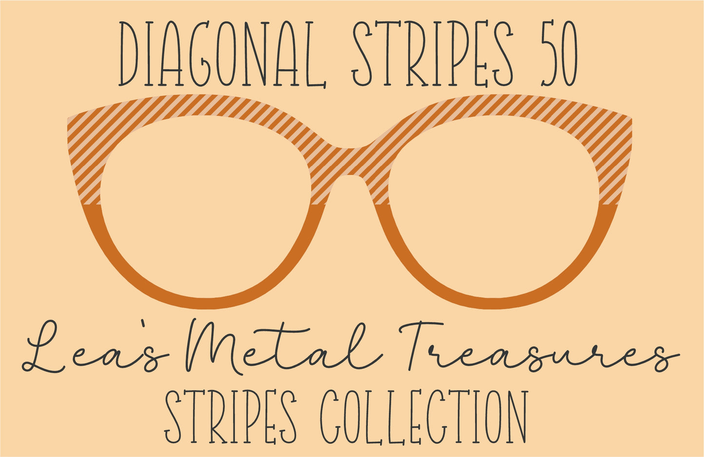 Diagonal Stripes 50 Eyewear Frame Toppers COMES WITH MAGNETS