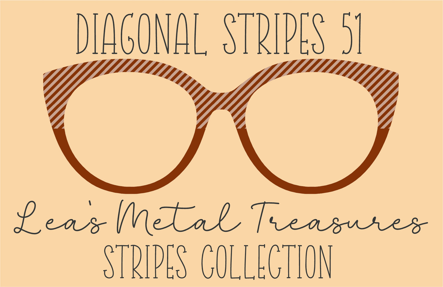 Diagonal Stripes 51 Eyewear Frame Toppers COMES WITH MAGNETS