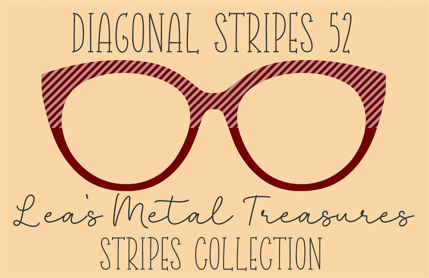 Diagonal Stripes 52 Eyewear Frame Toppers COMES WITH MAGNETS