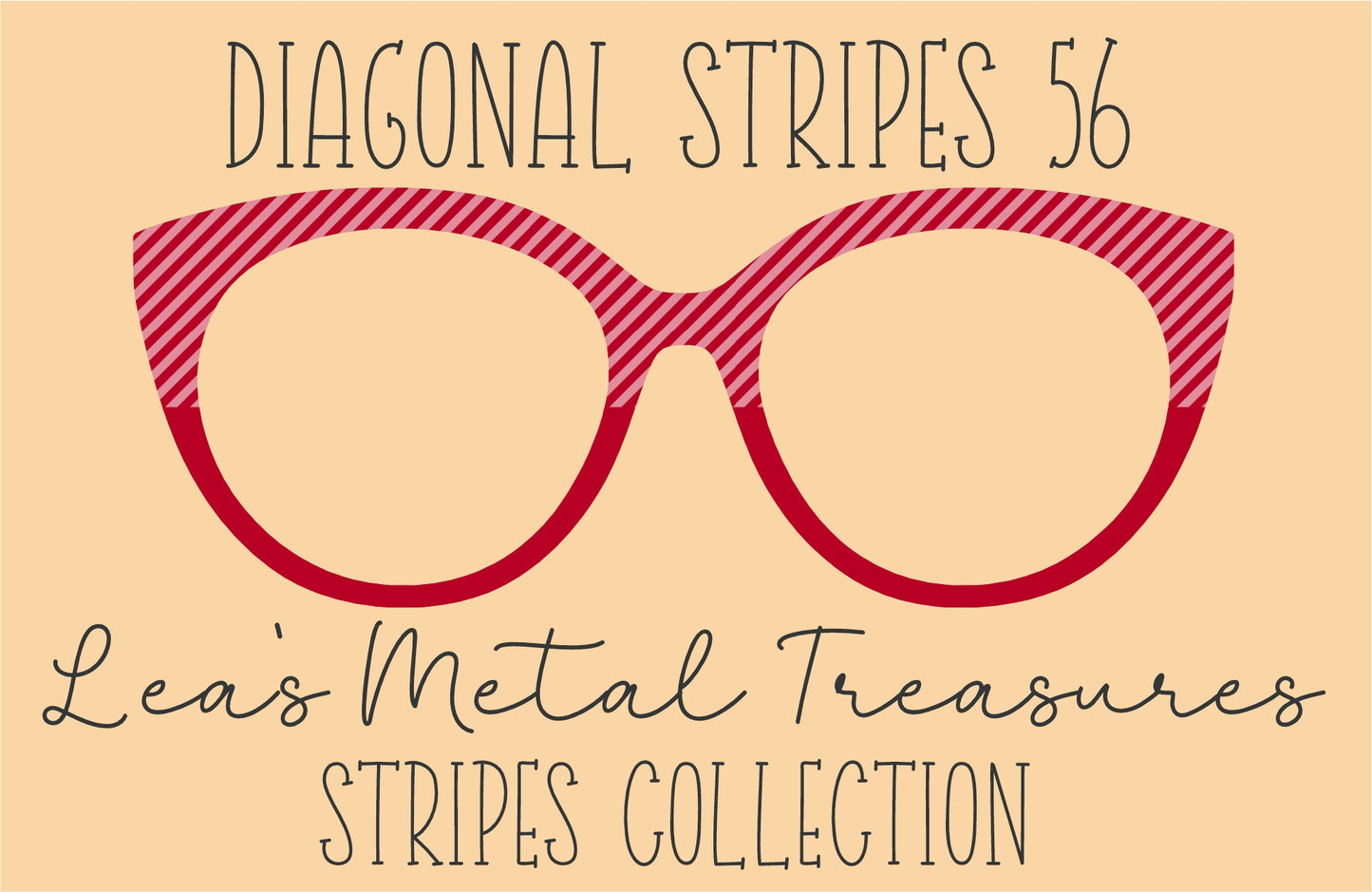 Diagonal Stripes 56 Eyewear Frame Toppers COMES WITH MAGNETS
