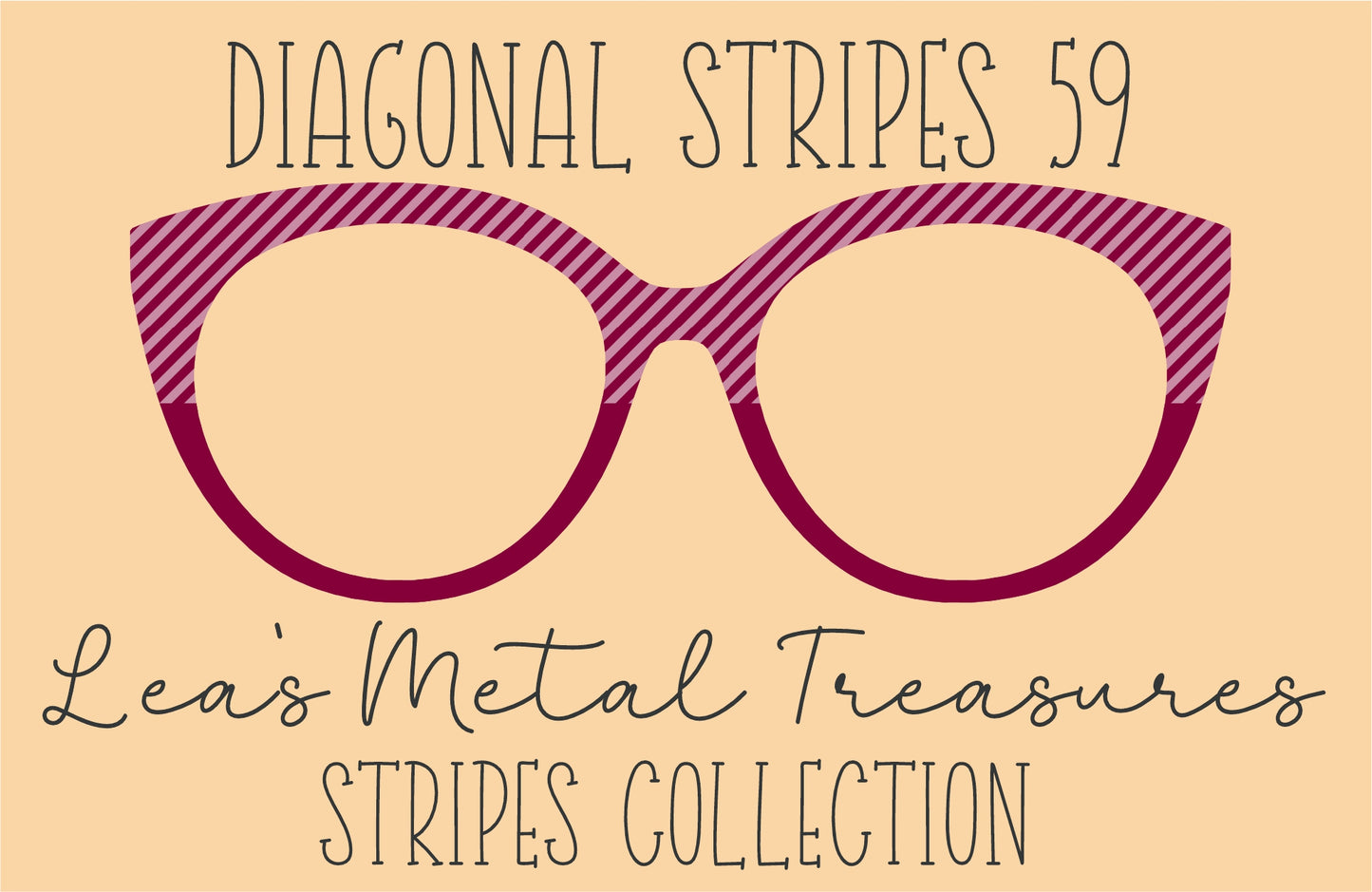 Diagonal Stripes 59 Eyewear Frame Toppers COMES WITH MAGNETS