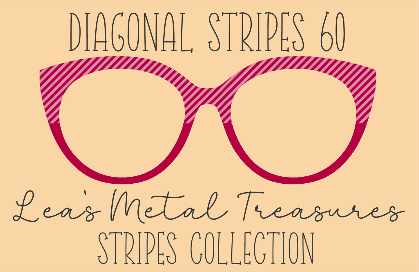 Diagonal Stripes 60 Eyewear Frame Toppers COMES WITH MAGNETS