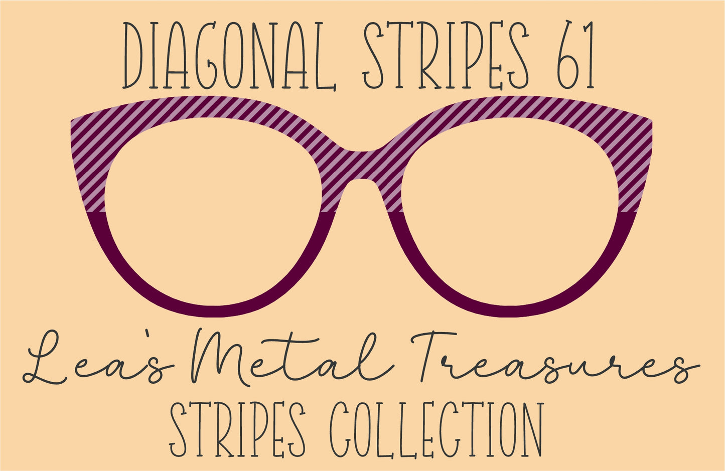 Diagonal Stripes 61 Eyewear Frame Toppers COMES WITH MAGNETS