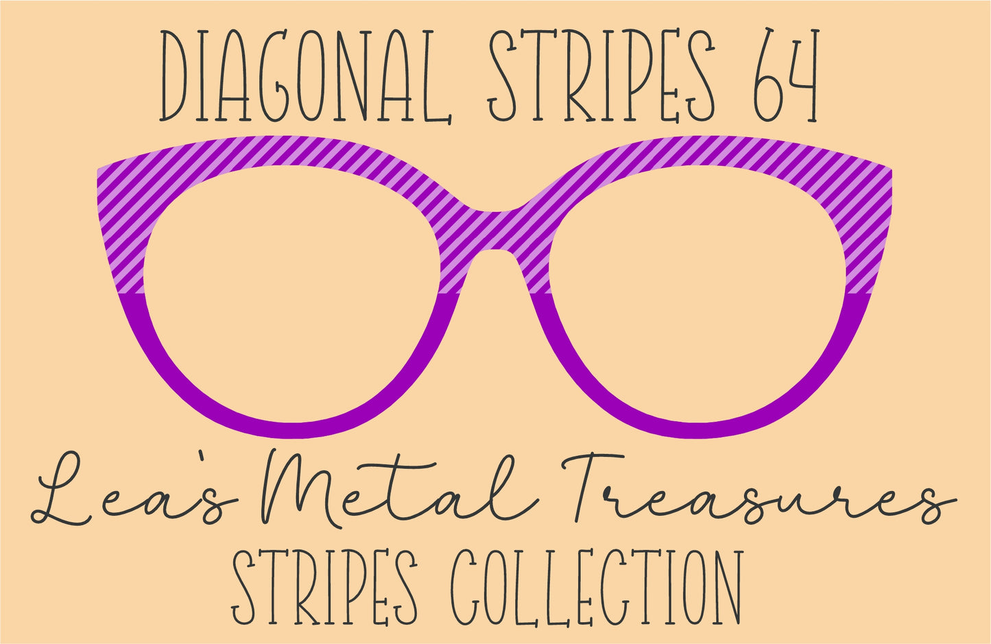 Diagonal Stripes 64 Eyewear Frame Toppers COMES WITH MAGNETS