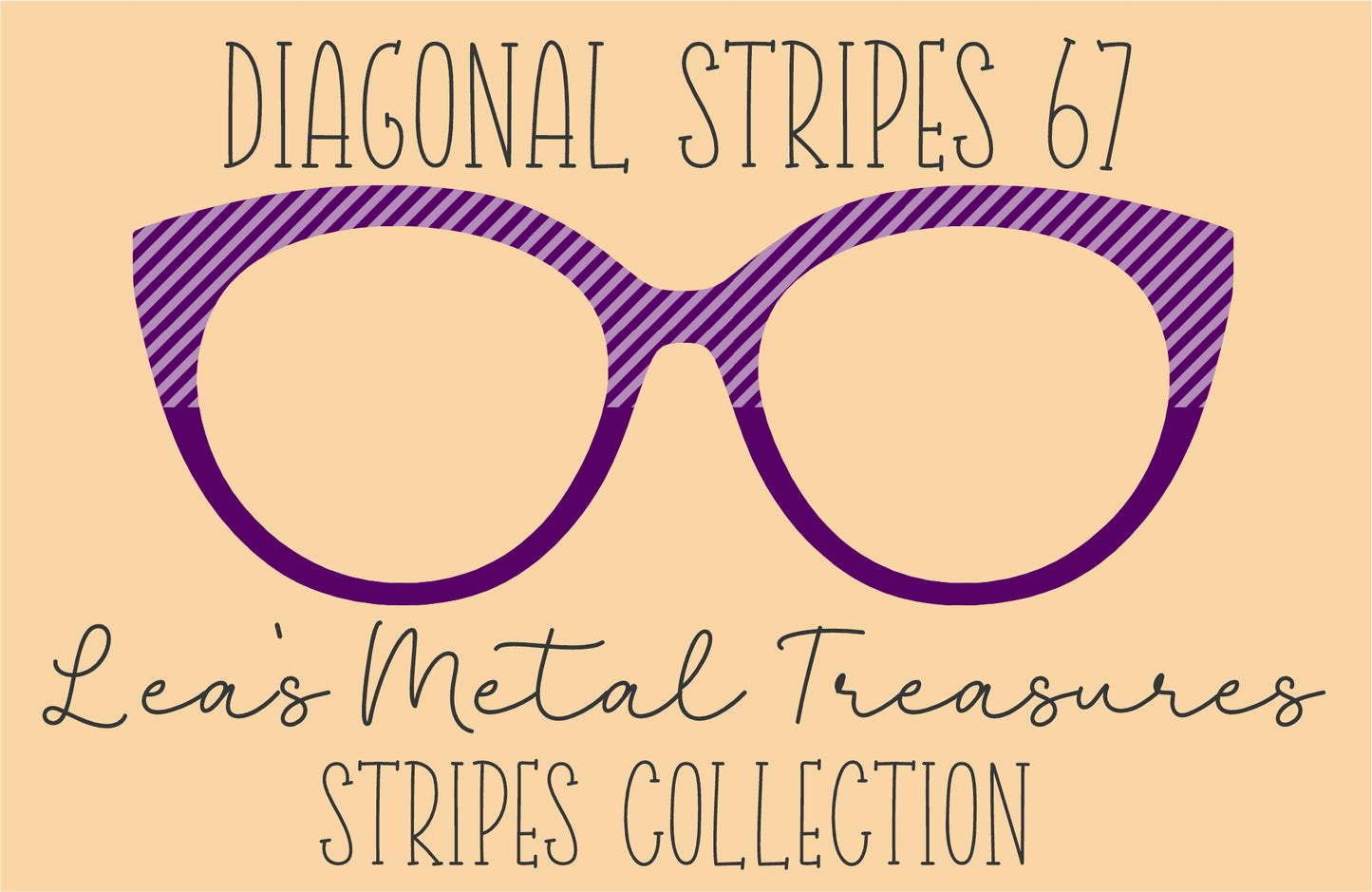 Diagonal Stripes 67 Eyewear Frame Toppers COMES WITH MAGNETS