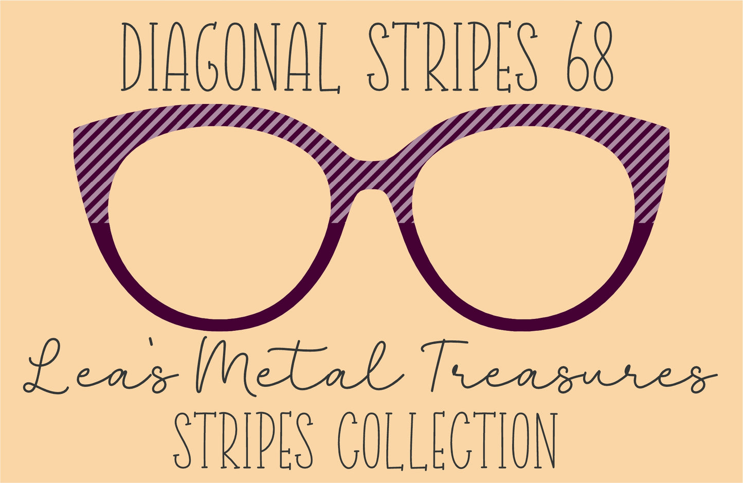 Diagonal Stripes 68 Eyewear Frame Toppers COMES WITH MAGNETS