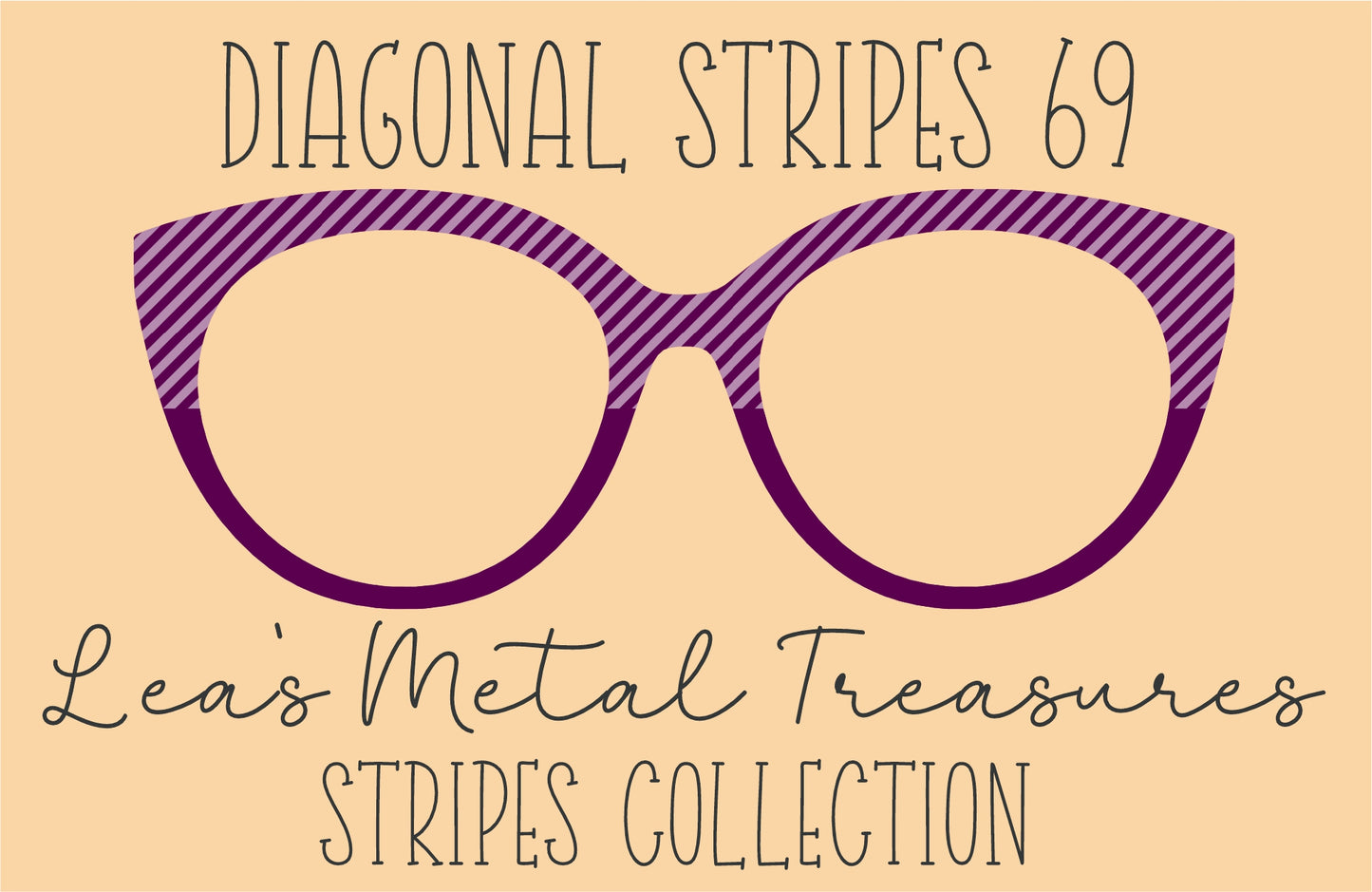 Diagonal Stripes 69 Eyewear Frame Toppers COMES WITH MAGNETS