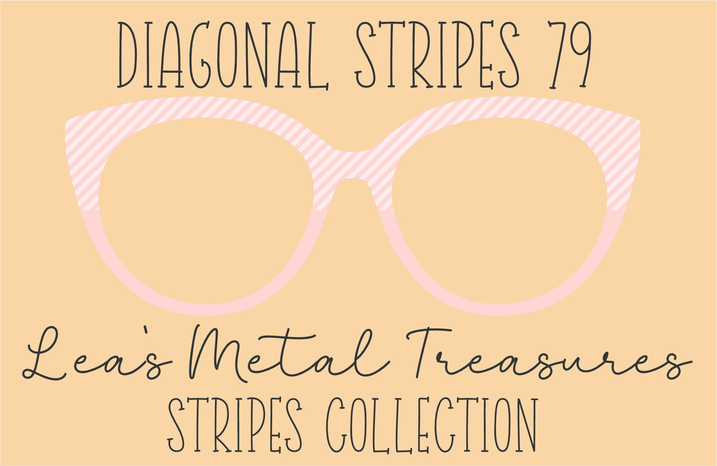 Diagonal Stripes 79 Eyewear Frame Toppers COMES WITH MAGNETS