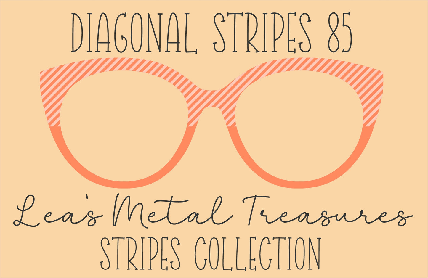 Diagonal Stripes 85 Eyewear Frame Toppers COMES WITH MAGNETS