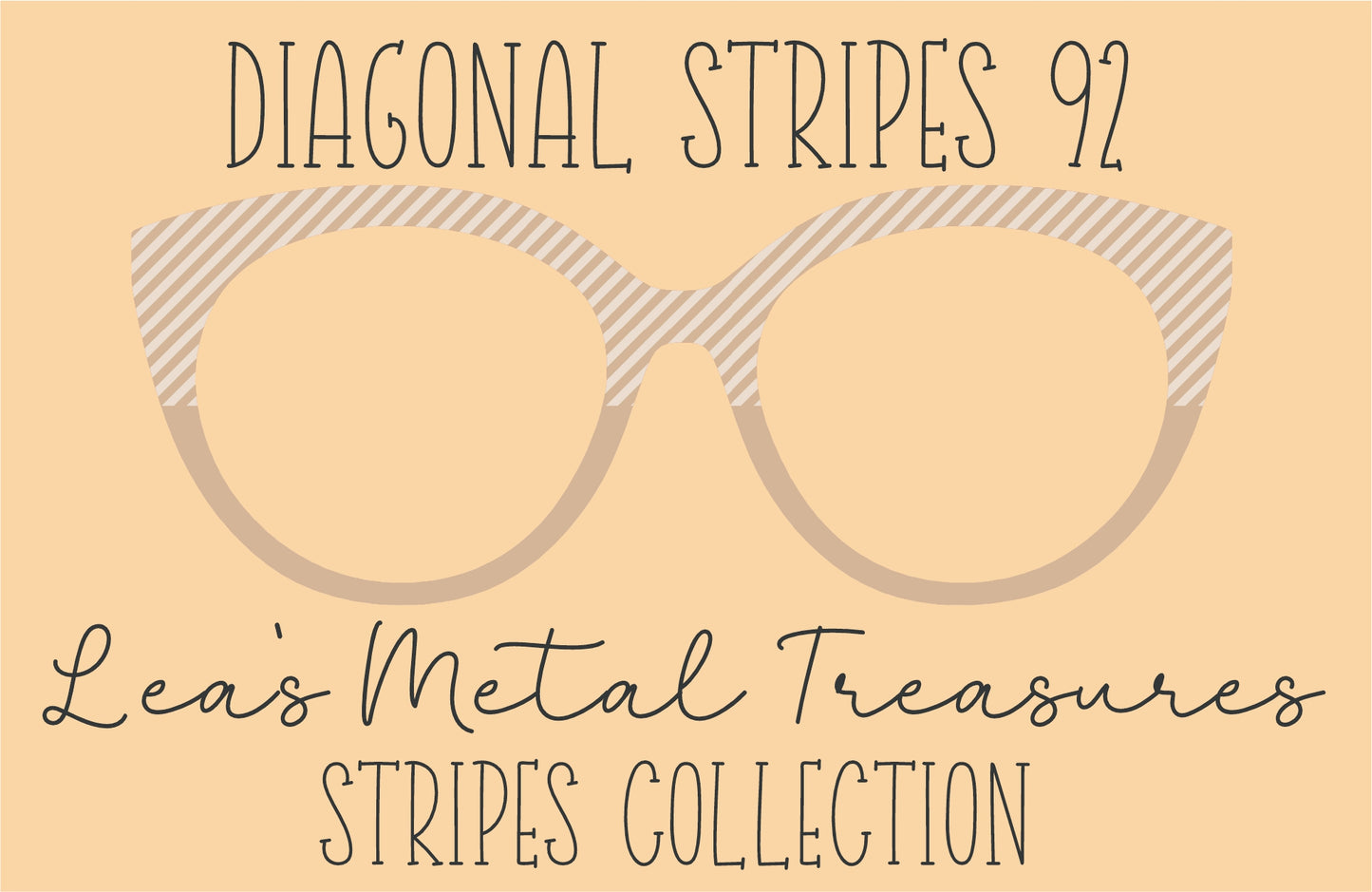 Diagonal Stripes 92 Eyewear Frame Toppers COMES WITH MAGNETS