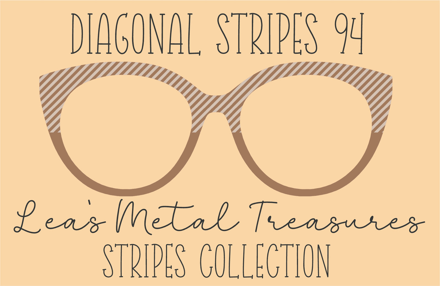 Diagonal Stripes 94 Eyewear Frame Toppers COMES WITH MAGNETS