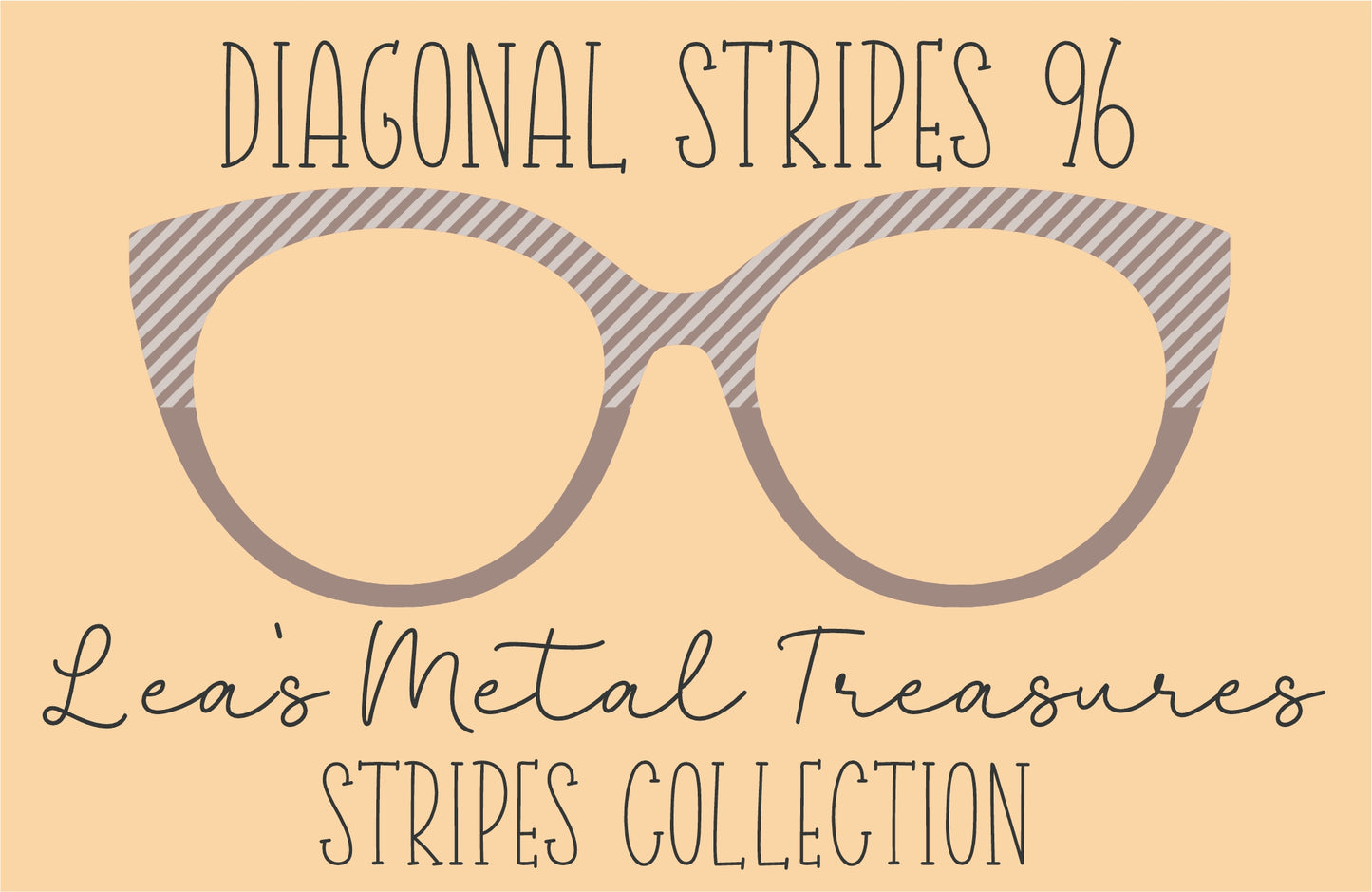 Diagonal Stripes 96 Eyewear Frame Toppers COMES WITH MAGNETS