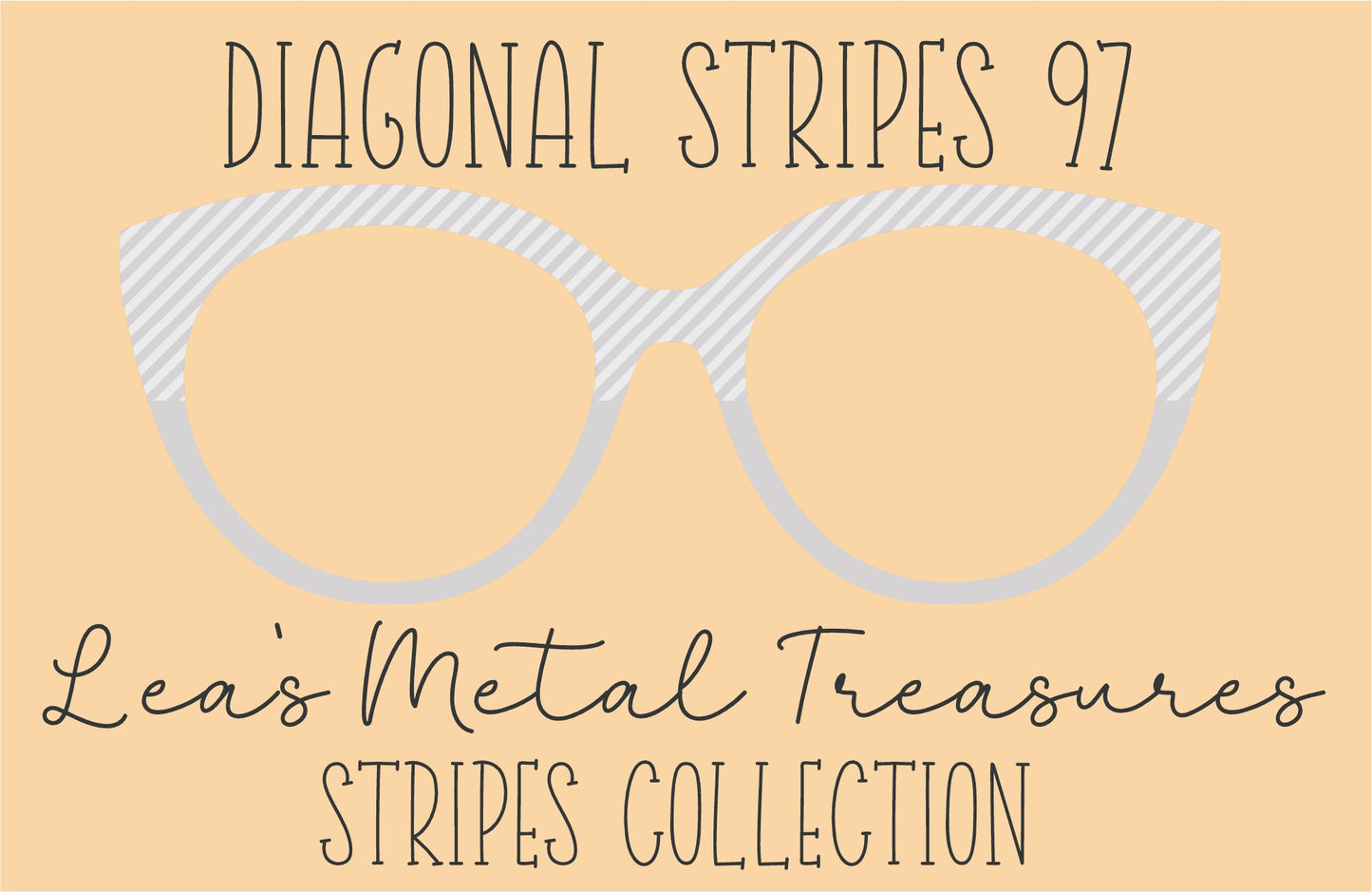 Diagonal Stripes 97 Eyewear Frame Toppers COMES WITH MAGNETS
