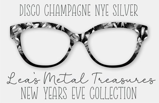 Disco Champagne NYE Silver Eyewear Frame Toppers COMES WITH MAGNETS