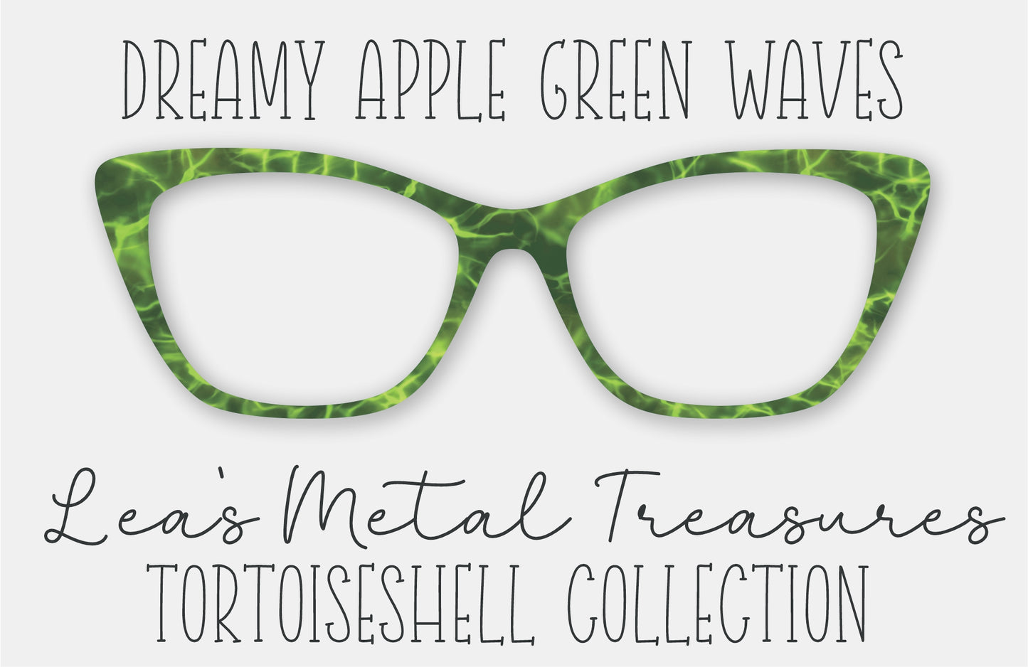 Dreamy Apple Green Waves FULL PATTERN Tortoiseshell Eyewear Frame Toppers