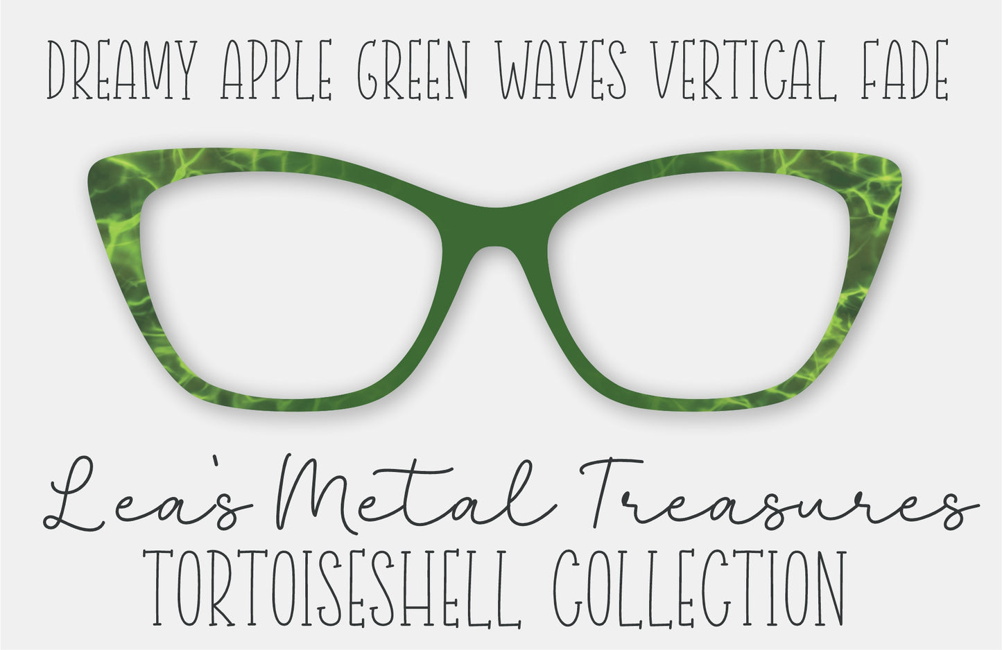 Dreamy Apple Green Waves Vertical Fade Tortoiseshell Eyewear Frame Toppers