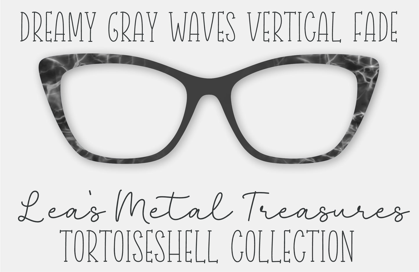 Dreamy Gray Waves Vertical Fade Tortoiseshell Eyewear Frame Toppers