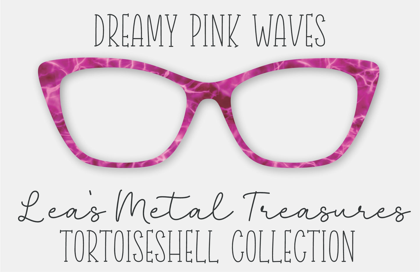 Dreamy Pink Waves FULL PATTERN Tortoiseshell Eyewear Frame Toppers