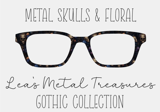 Metal Skulls and Roses Eyewear Frame Topper