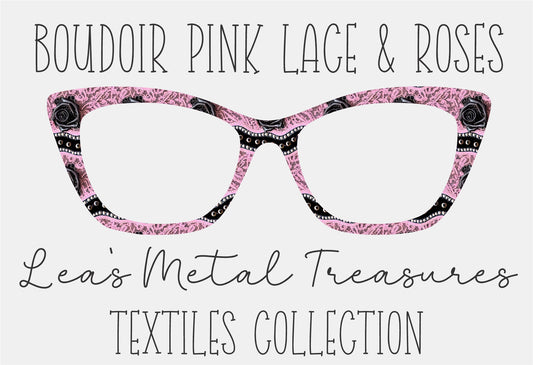 Boudoir pink lace and roses Eyewear Frame Toppers COMES WITH MAGNETS
