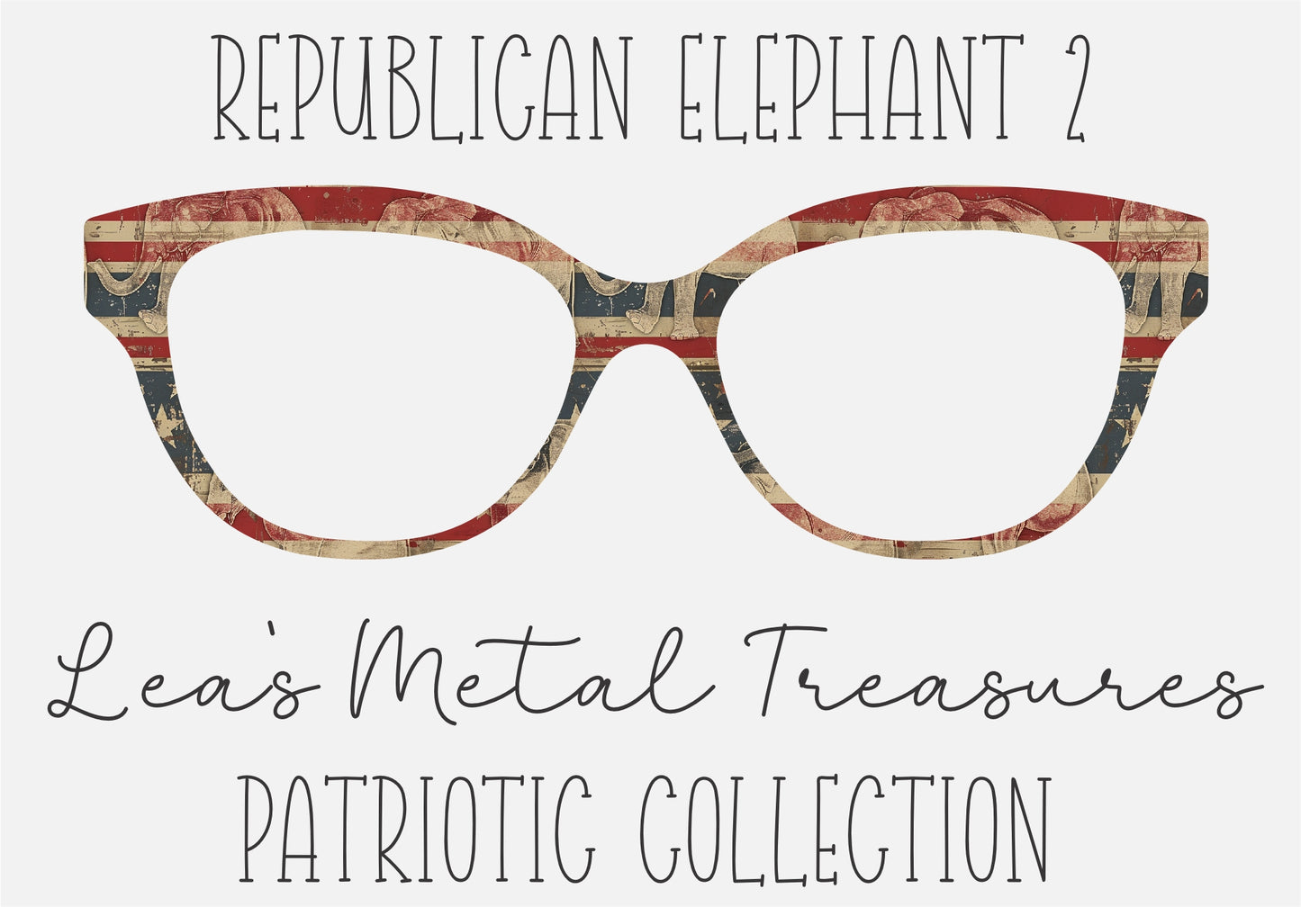 Republican Elephant 2 Eyewear Frame Toppers Comes WITH MAGNETS