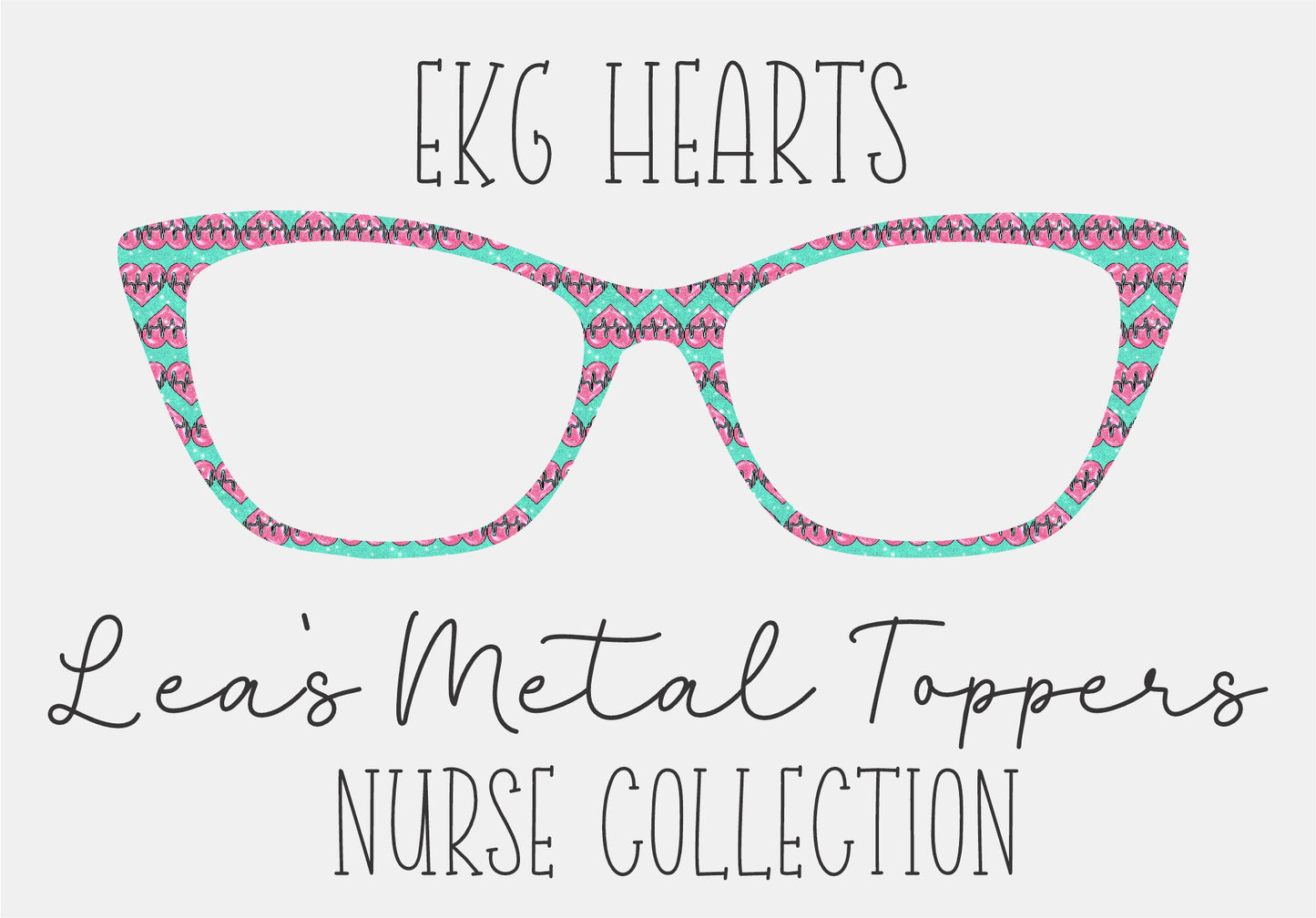 EKG HEARTS Eyewear Frame Toppers COMES WITH MAGNETS
