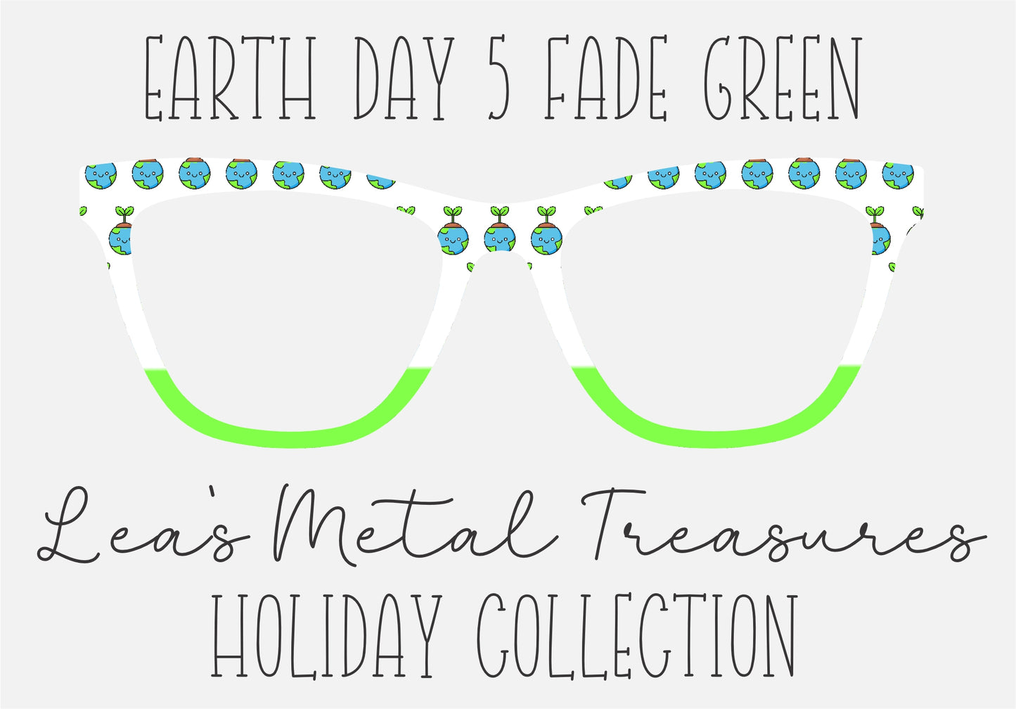 Earth Day 5 fade FFFFFF-82FF49 Eyewear Frame Toppers COMES WITH MAGNETS