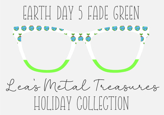 Earth Day 5 fade FFFFFF-82FF49 Eyewear Frame Toppers COMES WITH MAGNETS