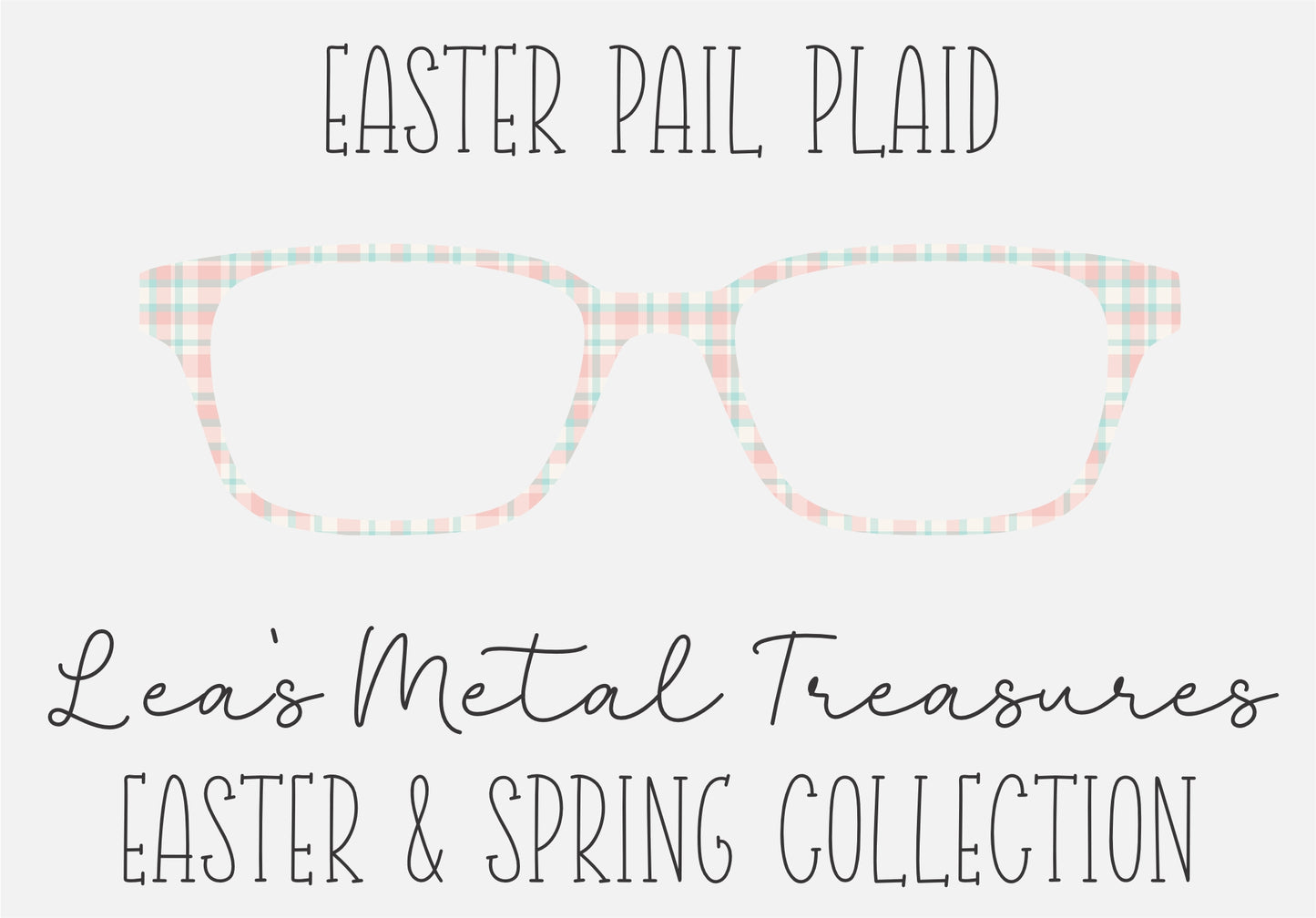 EASTER PAIL PLAID Eyewear Frame Toppers COMES WITH MAGNETS