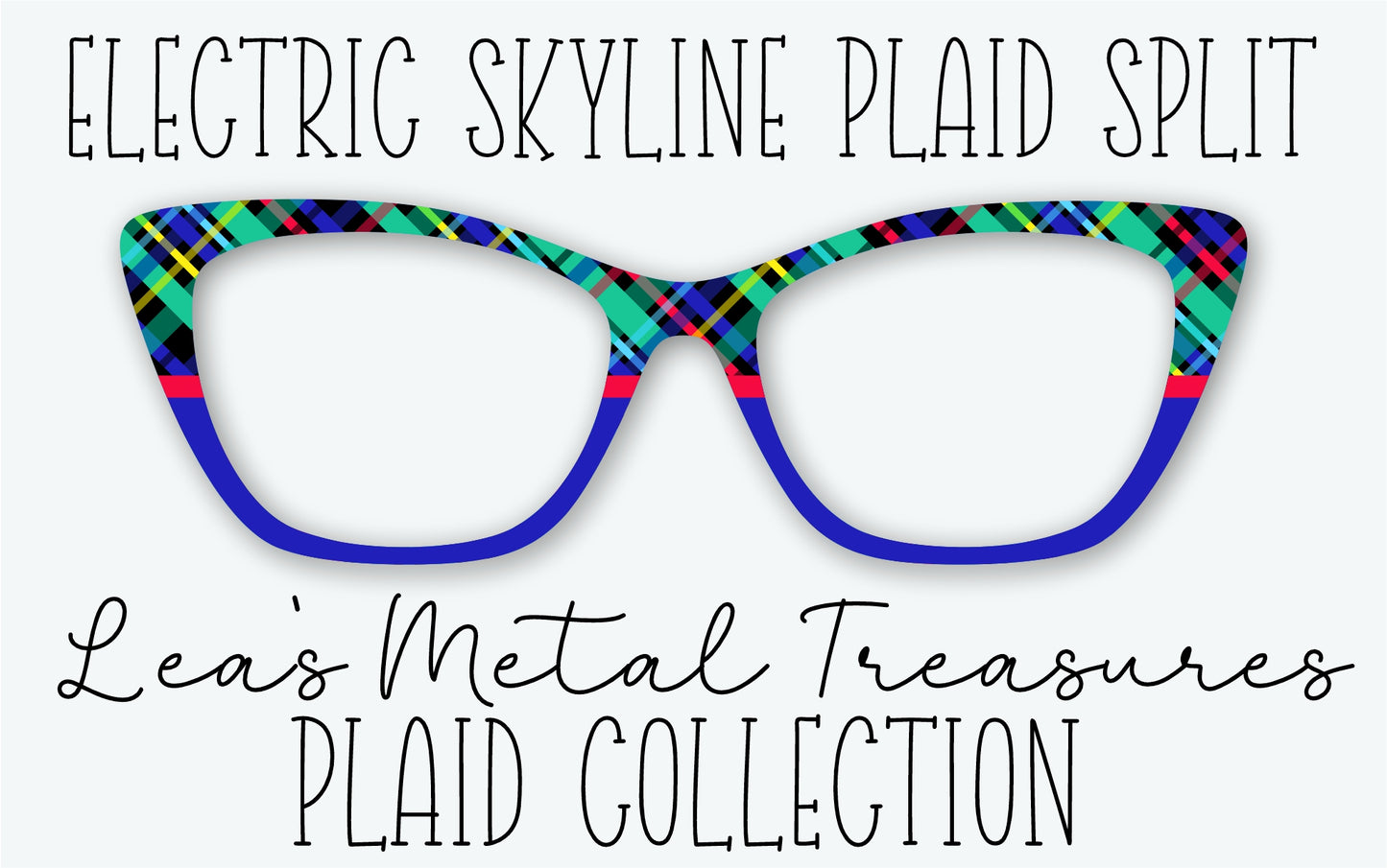 ELECTRIC SKYLINE PLAID SPLIT Eyewear Frame Toppers • MARCH 2026 TOPPER OF THE MONTH